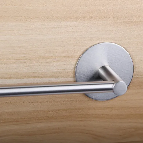Vista 6 de Toallero de acero inoxidable SUS304 para baño, resistente 3M, barra de toalla de mano autoadhesiva resistente para montaje en pared, toallero