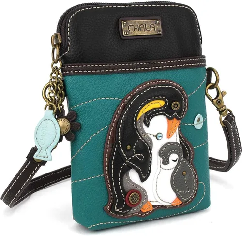 Vista 2 de Chala - Bolsa de piel sintética multicolor con correa ajustable para teléfono celular