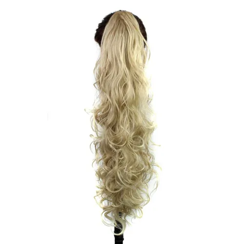 Vista 8 de S-ssoy extensión de cabello sintético rizado para cola de caballo de 31 pulgadas de largo con pinza de garra, pieza de pelo para coleta ondulado 12#