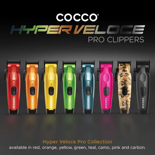 Vista 7 de Cocco Hyper Veloce Pro Clipper, Digital Gap Ambassador Graphene Taper Blade Profesional Clipper, Motor BLDC de alto par, totalmente metálico