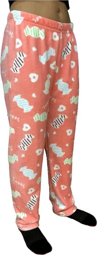 Vista 2 de Yacht & Smith Pantalones de descanso mullidos de forro polar suave para mujer, talla única, estampado de labios
