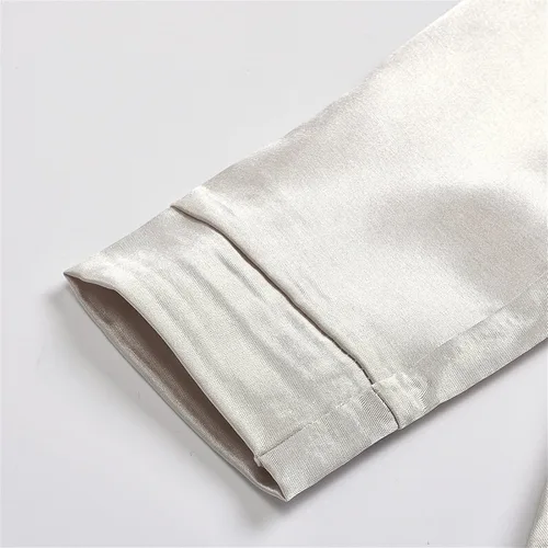 Vista 5 de TBUIALL Pijamas para niños pequeños, bebés, recién nacidos, de manga larga, con retazos sólidos, blusa, pantalones de pijama