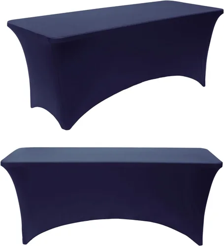 Vista 20 de Paquete de 2 manteles rectangulares elásticos de 6 pies para cocina, comedor, elástico, resistente a las arrugas, de elastano, lavable, para Rosa
