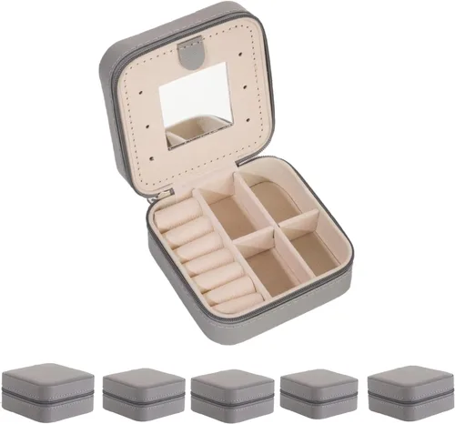 Vista 7 de KElofoN Estuche de viaje para joyas Caja de viaje para joyas Organizador de joyas de viaje Pequeño estuche organizador de joyas para niñas y mujeres