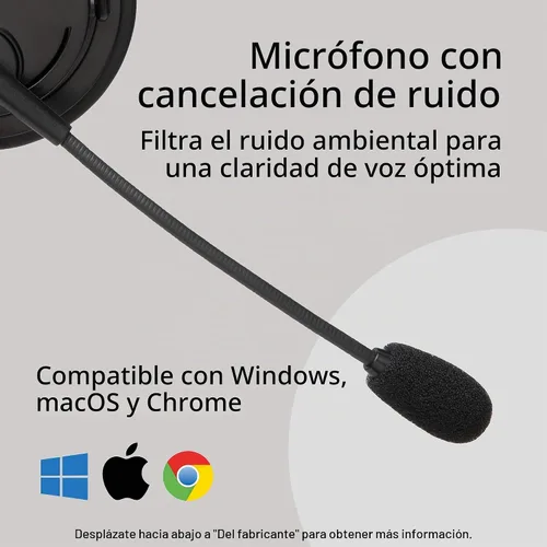 Vista 4 de Kensington Auriculares USB de alta fidelidad con micrófono (K97601WW), color negro