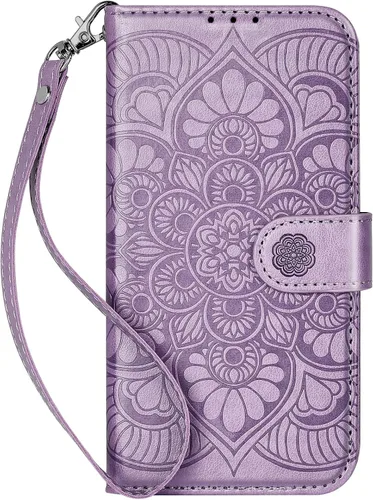 Vista 10 de Funda tipo cartera para iPhone 13 Mini, bloqueo RFID, funda protectora de piel sintética con ranura para tarjetas, bolsillo para efectivo