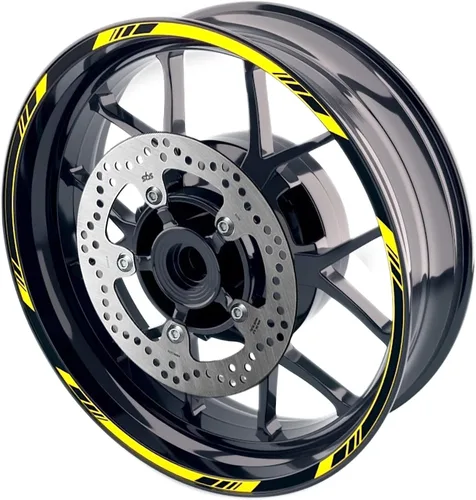 Vista 11 de MC MOTOPARTS Pegatinas para llantas exteriores de 17 pulgadas S01B compatibles con YZF R125 MT125 MT07 MT10 MT25 FZ25 MT03 (azul)