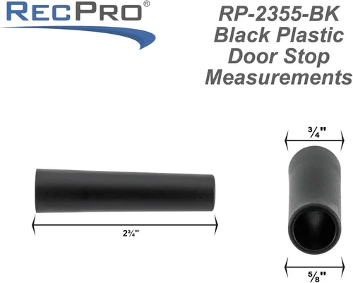 Vista 6 de RecPro Tope de puerta de plástico RV 2.755 pulgadas (paquete de 2, negro)