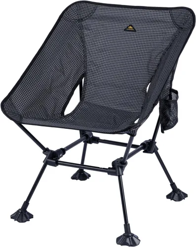 Vista 17 de iClimb Silla de camping ultraligera compacta plegable para playa con pies grandes antihundimiento y soporte de espalda con cuerda
