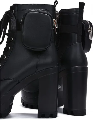 Vista 8 de Cape Robbin Monik - Botines Chelsea de plataforma con tacón grueso para mujer, botines con bolsillo