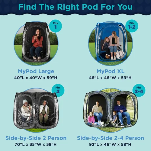 Vista 9 de WeatherPod® Side-by-Side™ 2-4 Person Pop-Up Sports Tent Pod - The Original Shark Tank Instant Setup All-Weather Shelter for Outdoor Sports, Rain