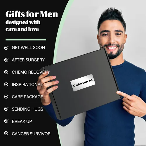 Vista 7 de Paquete de cuidados para hombres amigo enfermo, cesta de regalos que te mejores pronto para hombre, sentirse mejor después de cirugía recuperación