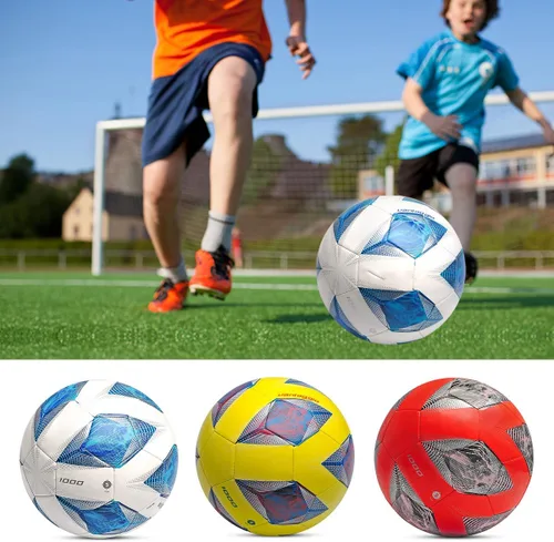Vista 4 de Balón de fútbol de piel sintética suave, deportes de equipo para interiores y exteriores, entrenamiento de práctica, juego de fútbol, regalo