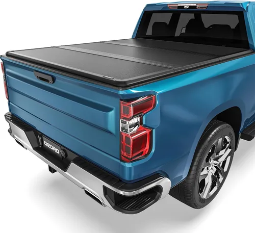 Vista 17 de OEDRO FRP Cubierta Tonneau Rígida de Triple Pliegue Compatible con Chevy Silverado 1500 y GMC Sierra 1500 2007-2013 Nuevo Estilo de Carrocería Cama