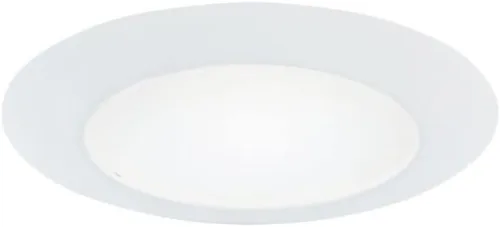 Vista 5 de Moldura de ducha empotrada blanca de 6 pulgadas con lente de albalita (17505) y moldura de luz empotrable Halo 70PS con lente de albalita