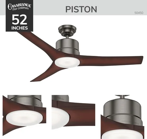 Vista 8 de Casablanca Ventilador de techo de pistón para interiores y exteriores con luz LED y control remoto