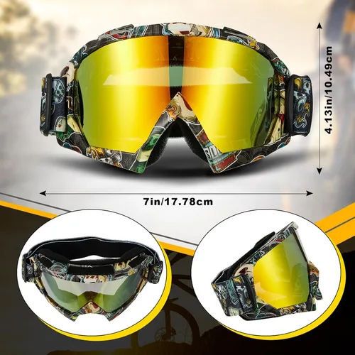 Vista 2 de Dunzy Gafas de motocross para motocicleta, ATV, motocross, para adultos, hombres y mujeres