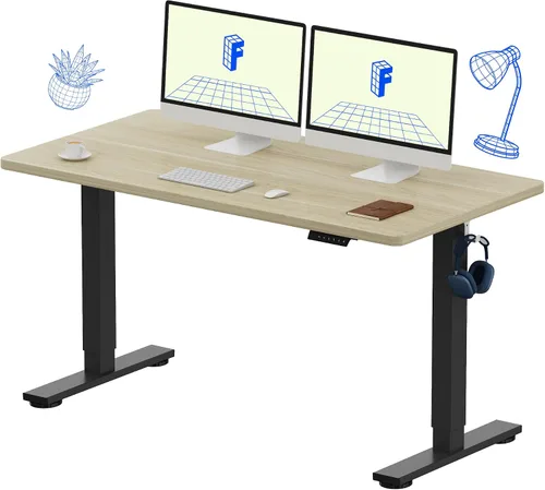 Vista 21 de FLEXISPOT EN1 - Escritorio de pie de una pieza, 40"x24" de escritorio sin costuras, eléctrico, altura ajustable para oficina en casa, salas de Negro