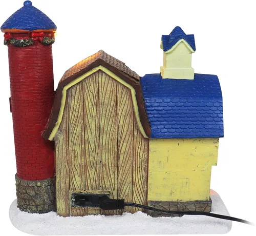 Vista 12 de Torre de reloj de aldea de Navidad, animada aldea musical de nieve de invierno preiluminada, complemento perfecto para tus decoraciones navideñas