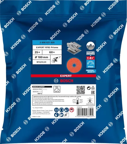 Vista 2 de Bosch Professional 2608621829 - Disco de lijado de fibra cerámica Prisma R782