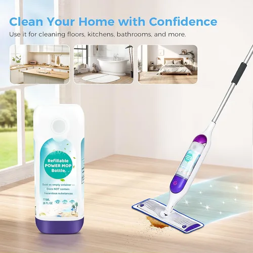 Vista 7 de Power Mop™ Botella recargable para mopa multisuperficie Swiffer® PowerMop™, 26.2 fl oz/26 onzas líquidas a prueba de fugas HDPE Solución de botella