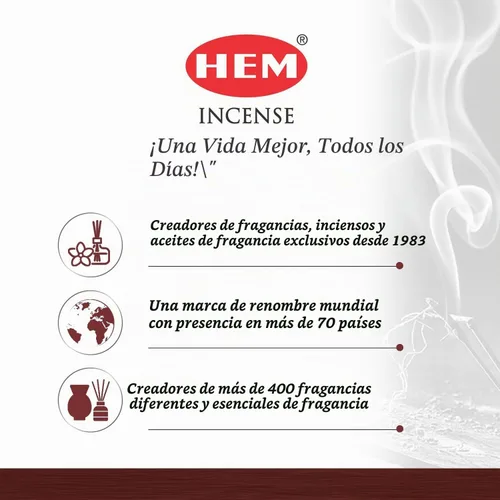 Vista 5 de HEM Varitas de incienso de sándalo – 120 unidades (paquete de 6 cajas) – Incienso clásico de aroma de sándalo para meditación, yoga y fragancia
