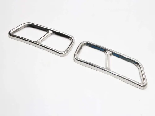 Vista 7 de Cubierta de salida de tubo de extremo de escape trasero de acero inoxidable, decoración de marco de 2 piezas para Cadillac XT5 2017-2024