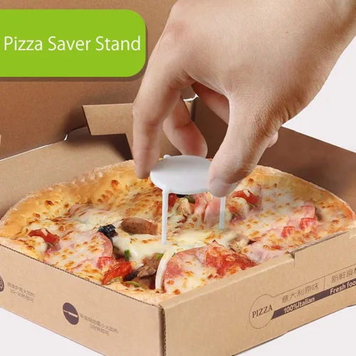 Vista 3 de Toyvian 100pcs soporte blanco plástico pizza trípode pila para restaurante contenedor pizza cajas