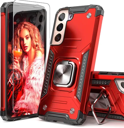 Vista 9 de Funda para Galaxy S22 Plus con protector, absorción de impactos, resistente a prueba de caídas, funda delgada con soporte para automóvil, funda