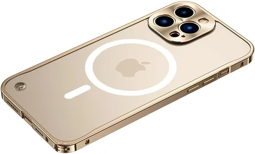 Vista 10 de kaitesi Funda magnética para iPhone 14 compatible con MagSafe Metal aleación de aluminio parachoques mate translúcido cubierta trasera con protector