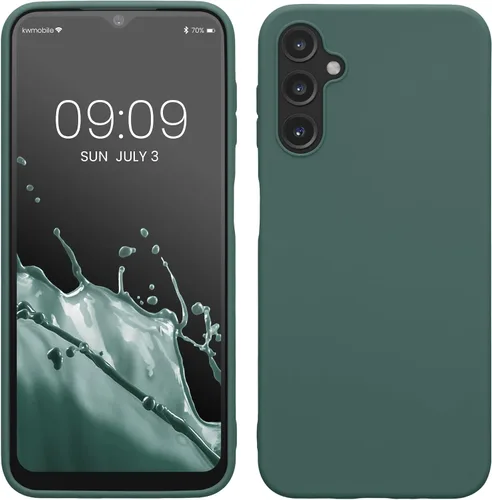 Vista 205 de kwmobile Funda compatible con Samsung Galaxy A12 - Funda protectora de silicona TPU suave y delgada - Azul Báltico