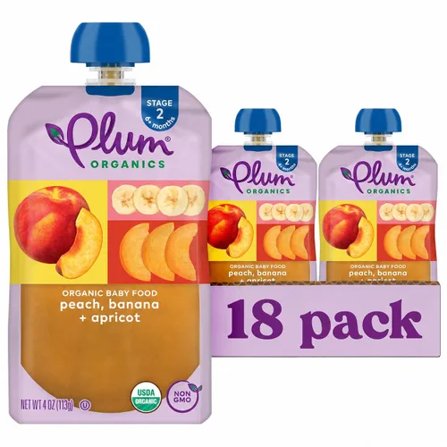 Vista 11 de Plum Organics Paquete de Variedad, 6+ Meses – Favoritos de Frutas y Verduras – Bolsas de Comida Orgánica para Bebés – Bolsa de 4 oz, Paquete de 18