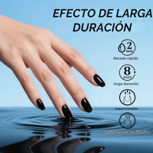 Vista 7 de Esmalte de uñas negro, esmalte de uñas de secado rápido, sin rayas, esmalte de uñas de larga duración para uñas de boda de otoño, manicura acogedora