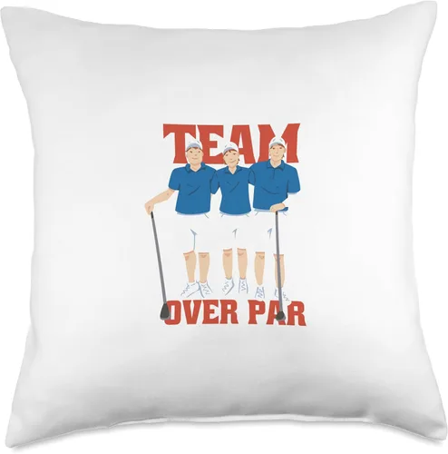 Vista 4 de Team Over Par Funny Golfing Design Throw Pillow, 16x16, Multicolor