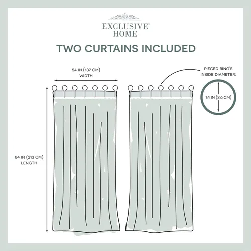 Vista 7 de Exclusive Home Hawkins Paneles de cortina con anillo superior de bronce transparente, 54 x 84 pulgadas, natural, juego de 2