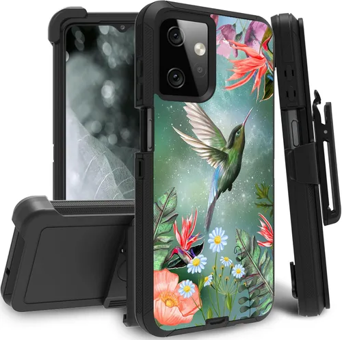 Vista 57 de Funda para Motorola Edge 2021 / Moto Edge 5G UW, protección resistente de 3 capas híbridas a prueba de golpes con funda de clip para cinturón