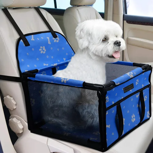 Vista 18 de Asiento de coche para perro, asiento elevador plegable para perro, impermeable, transpirable, bolsa de viaje Oxford para perros pequeños a medianos