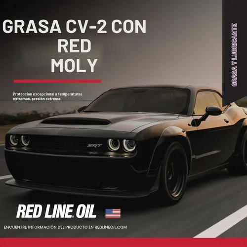 Vista 2 de Red Line 80401 Cartucho de grasa sintética CV-2 de alto rendimiento con moly rojo, tarro de 14 onzas