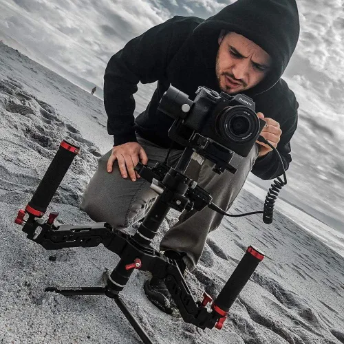 Vista 3 de DIGITALFOTO Ares Z Axis Spring Gimbal Dual Handle, amortiguador desmontable doble agarre compatible con grúa 2, DJI RS2/RS3 Pro/RS4/RS 4