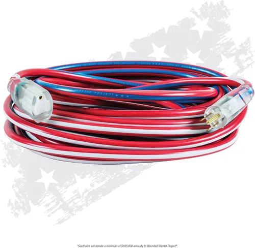 Vista 2 de Coleman Cable, cable de prolongación de calidad de contratista de 12/3 con final iluminado, fabricación estadounidense., Blanco, 2548USA1