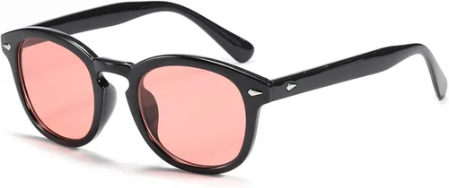 Vista 7 de LIXX Gafas de sol ovaladas retro para hombres y mujeres, marco redondo ['Lente azul']