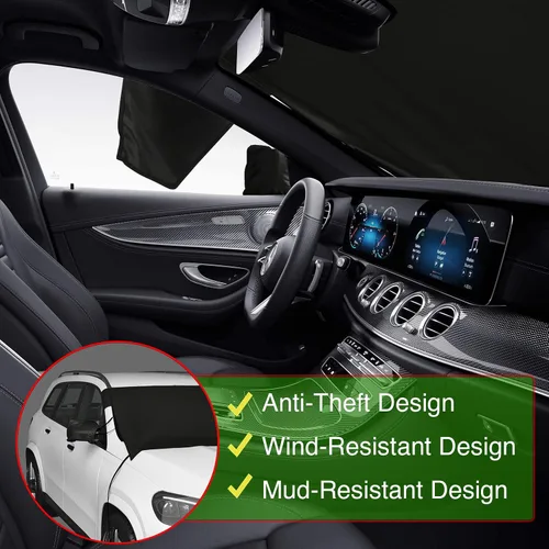 Vista 6 de Autotech Park Cubierta de nieve de ajuste personalizado compatible con Dodge Caravan Minivan 2010-2020, cubierta para parabrisas viene con cubierta