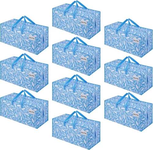 Vista 22 de VENO Paquete de 2 bolsas de mudanza, correas de mochila, mudanza, cajas de almacenamiento universitario, con tapas, resistentes, extragrandes, asas