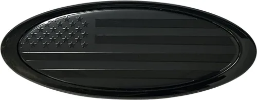 Vista 6 de Placa de bandera estadounidense de 4.5 pulgadas, emblema ovalado para parrilla delantera y trasera para Ford Fiesta Focus EcoSport (negro)