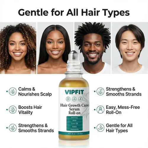 Vista 7 de Suero Roll-On con romero, niacinamida, aminoácidos, jengibre, biotina, aceite de ricino, batana y cafeína, nutre el cuero cabelludo para un cabello