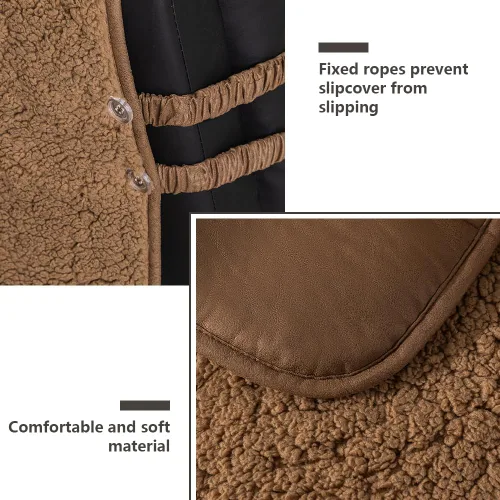 Vista 3 de STONECREST - Funda para silla reclinable, funda de sherpa, se mantiene en su lugar (Cholate, reclinable regular de 23 pulgadas)