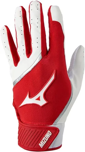 Vista 6 de Mizuno MVP - Guantes de bateo de béisbol para adultos Par Adulto, Joven y TBall Palma antideslizante Parte trasera FlexMesh Lengüeta