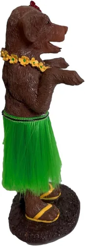 Vista 4 de Franchise Figurine Co Chocolate Labrador Dashboard Hula Dog 6 pulgadas 6" Hawaiian Bobblehead Figurine para automóvil, escritorio y hogar Regalo
