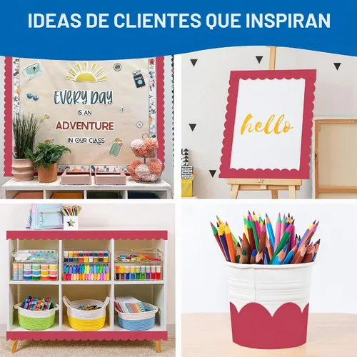 Vista 6 de Carson Dellosa - Rollo de borde para decoración de aula, 65 pies Rojo Berry