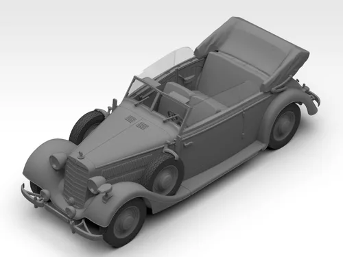 Vista 2 de ICM 35540 - Typ 320 (W142) Cabriolet, WWII German Staff Car - Kit de modelos de plástico Escala 1:35
